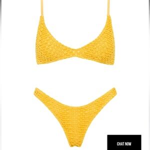NWT Triangl Yellow Crochet MAIA PALOS Bikini